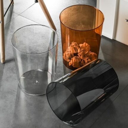 Clear crystal trash can