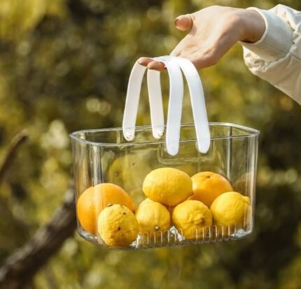 Large Transparent Crystal Trash Can