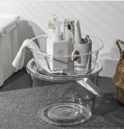 PET Water Bucket Set with Lid and Basin
