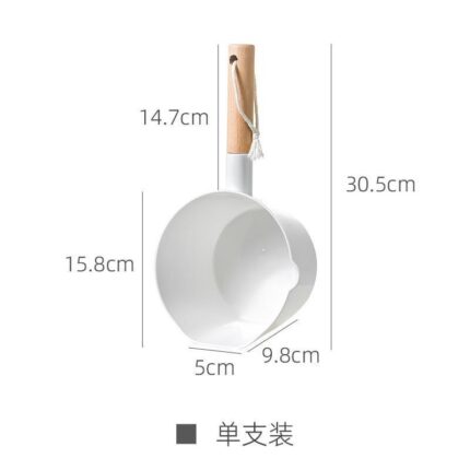 Scoop water with a wooden ladle