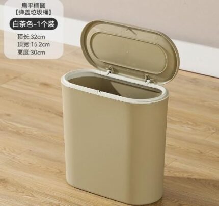 Flip-top slot trash can