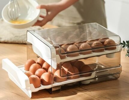 Drawer-style egg storage box