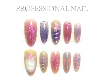 Almond Shape Aurora Rosemary Nail Tips
