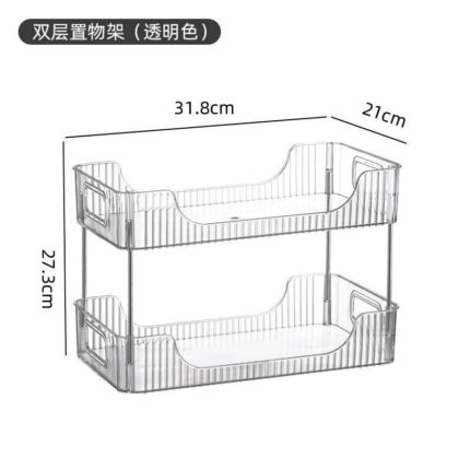 Three-tier storage rack (transparent gray)