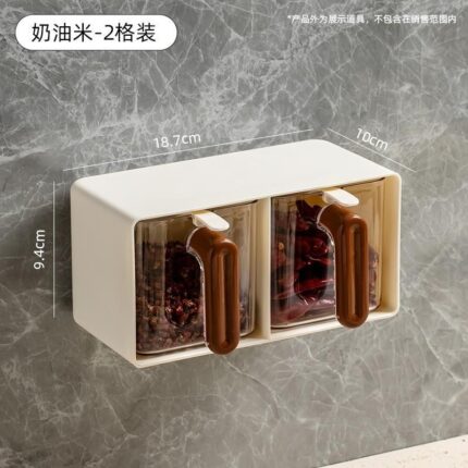 3-Compartment Wall-Mounted Spice Box