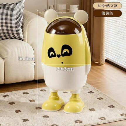 Cartoon Trash Can with Wheels