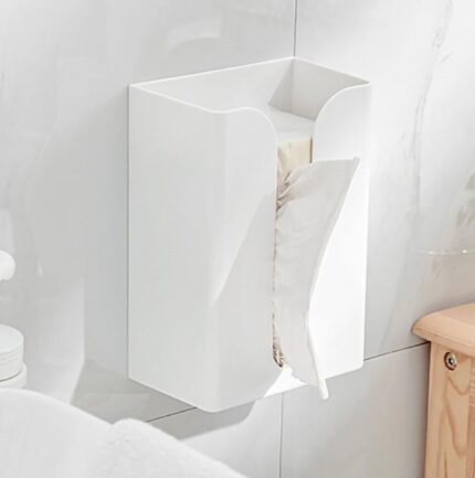 No-drill wall-mounted tissue box