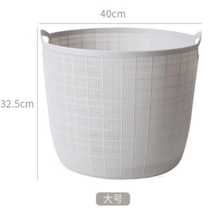 Large burlap-textured laundry basket