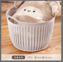 Large Round Wicker-Style Storage Basket