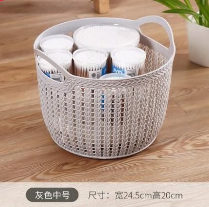Wicker-Style Medium Round Storage Basket